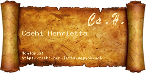 Csehi Henrietta névjegykártya