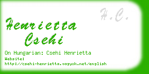 henrietta csehi business card